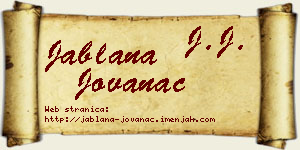 Jablana Jovanac vizit kartica